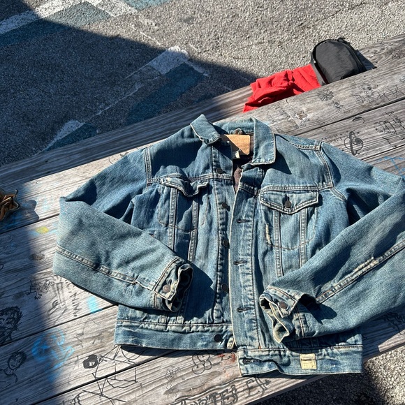 Vintage Abercrombie & Fitch Blue Denim Trucker Jacket Men’s medium Rare - Picture 8 of 10